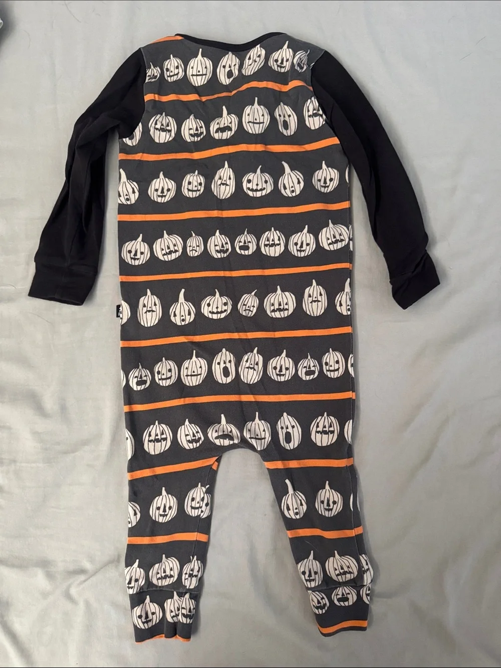 Rags Halloween pumpkin long sleeve romper 2T